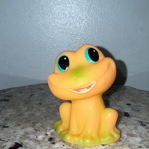 Rare Vintage USSR Soviet Union Russian Rubber Squeaky Toy Cute Frog 3” Tall